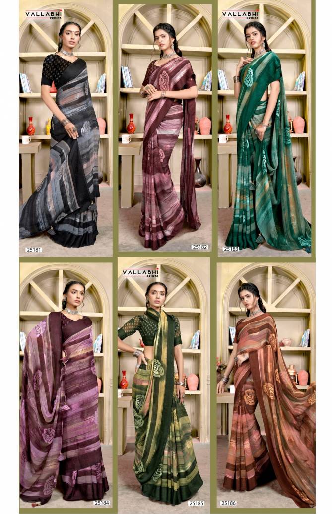 Ihana By Vallabhi Daily Wear Printed Georgette Sarees Wholesale Shop In Surat